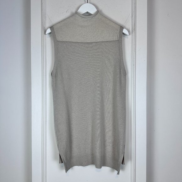 DUFFY Agate and Ice White Two-Tone Ribbed Cashmere Top - Picture 2 of 8